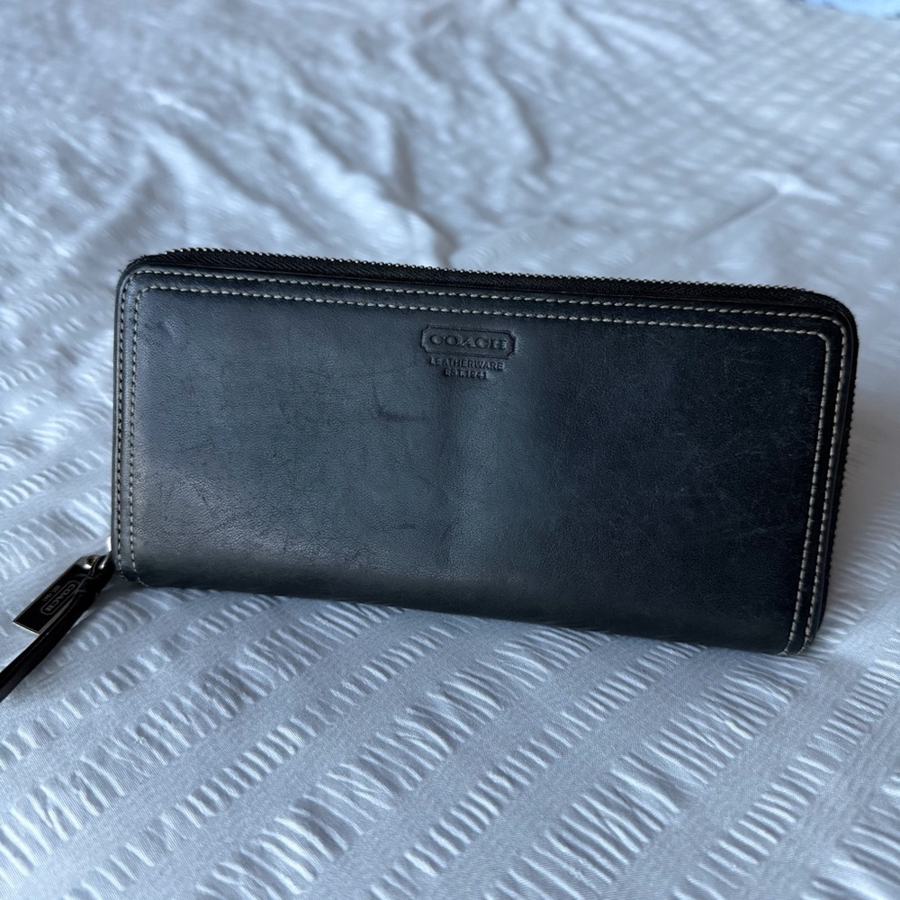 Coach Black Zip-Around Wallet